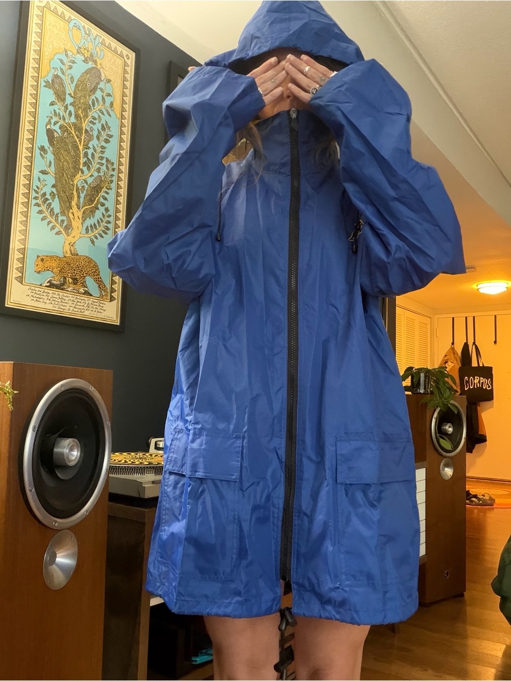 Kappa Blue Hooded Windbreaker Jacket